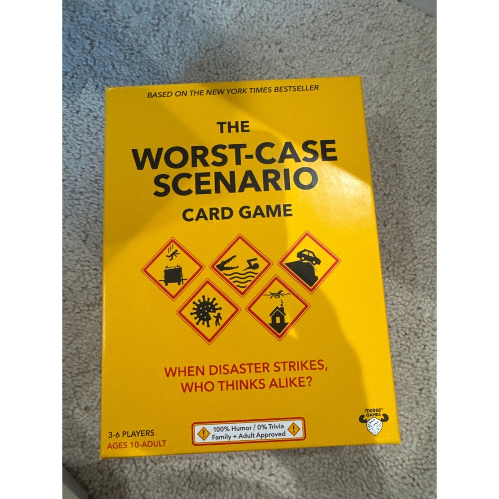 Moose Games The Worst Case Scenario Card Game Unisex OS Yellow‎ Party Game Fun